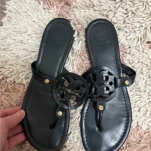 Tory Burch Miller Thong Black Sandals - Picture 9 of 12